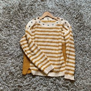 Anthropologie MOTH mustard knit sweater sz M
